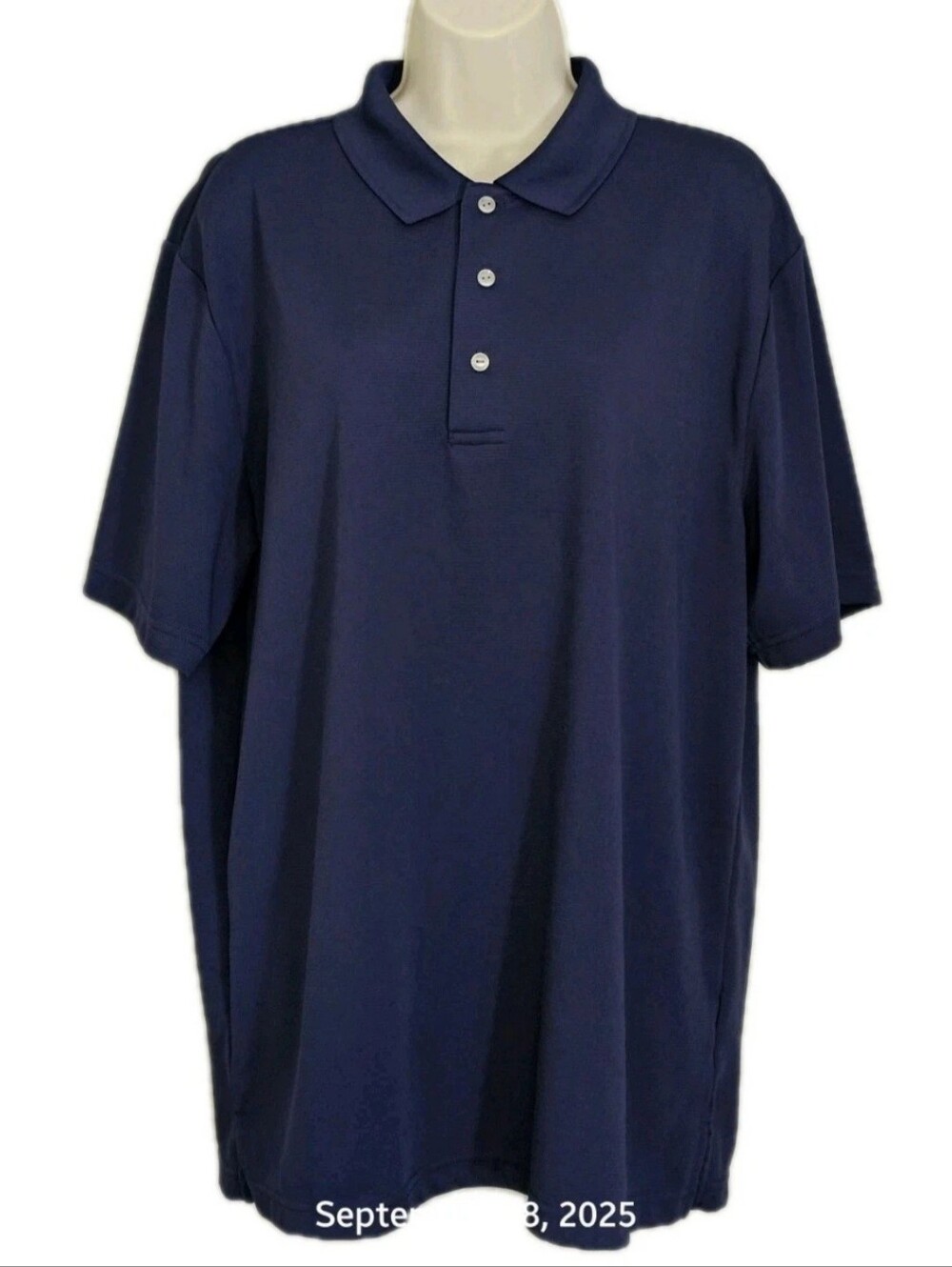 Ben Hogan Performance Polo Shirt Men's Size L 42/44 Blue Short Sleeve Button Up